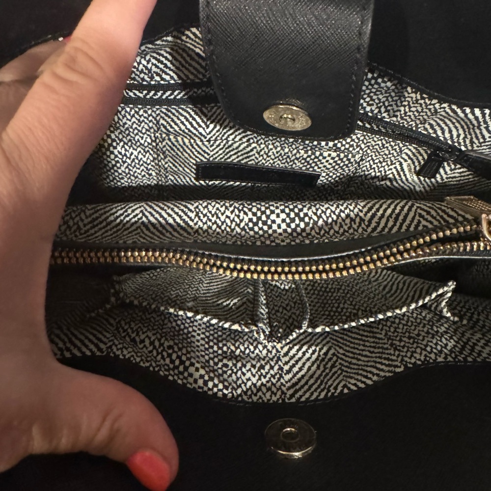 Rebecca Minkoff Black Saffiano Leather Satchel Crossbody Bag Gold Hardware - Picture 5 of 5